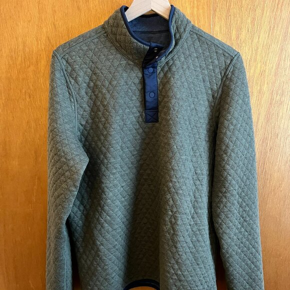 Quilted Corbet Reversible Pullover - Marine Layer - Navy/Green Men's Medium - Picture 4 of 7